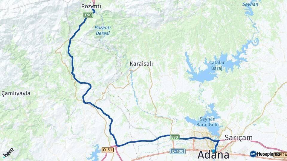 Adana Pozantı Arası Kaç Km - Yol Haritası