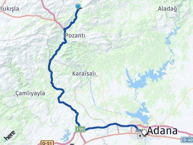 Kamışlı Adana Arası Kaç Km - Yol Tarifi