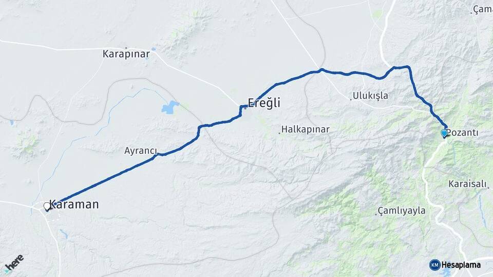 Adana Pozantı Karaman Arası Kaç Km - Yol Haritası