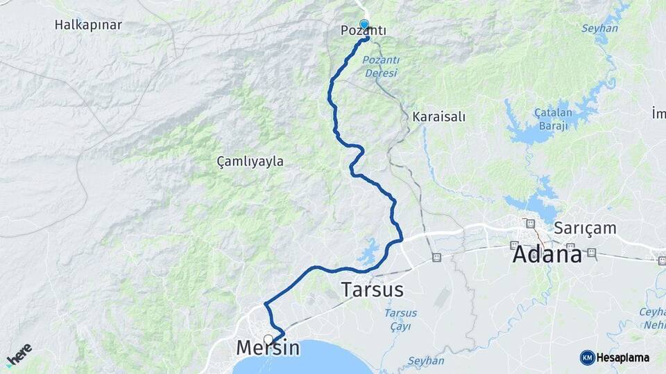 Adana Pozantı Mersin Arası Kaç Km - Yol Haritası