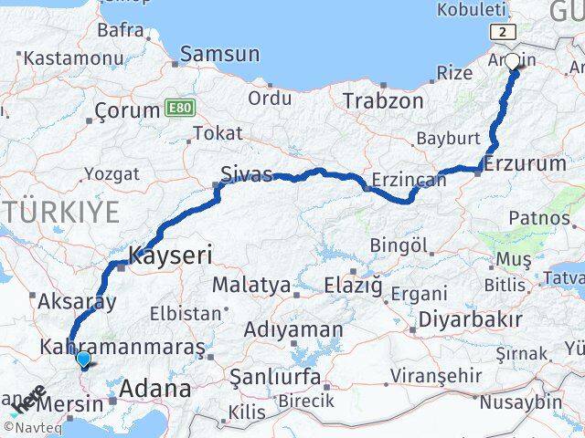 Yenikonacık Artvin Arası Kaç Km - Yol Tarifi