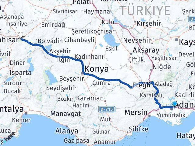 Sarıçam Afyonkarahisar Arası Kaç Km - Yol Tarifi
