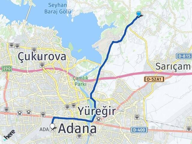 Çarkıpare Adana Havalimanı Arası Kaç Km - Yol Tarifi