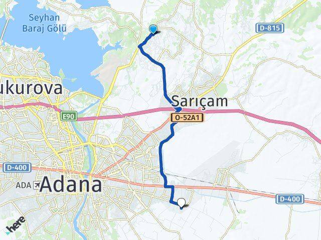 Çarkıpare İncirlik Cumhuriyet Arası Kaç Km - Yol Tarifi