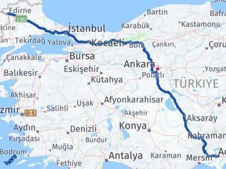 Sarıçam Edirne Arası Kaç Km - Yol Tarifi