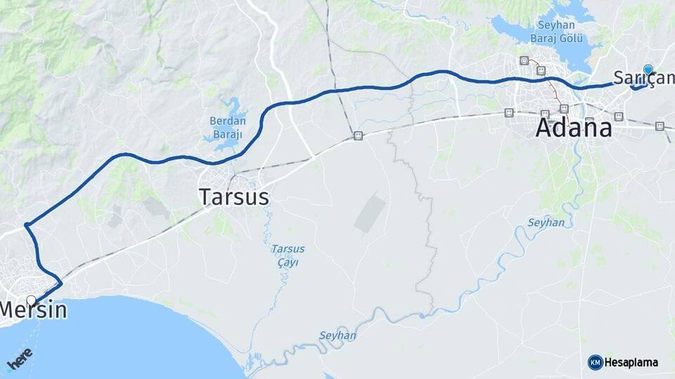 Sarıçam Mersin Arası Kaç Km - Yol Tarifi