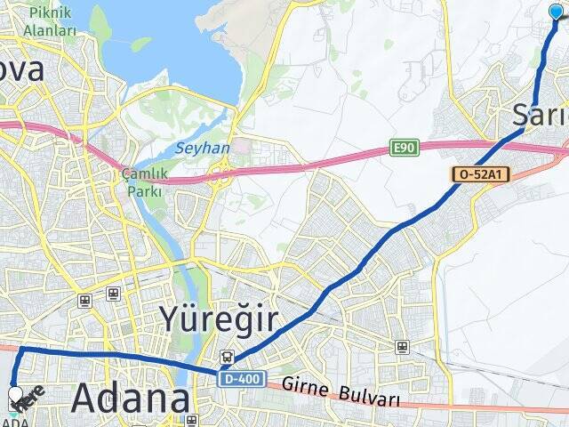 Sofudede Adana Havalimanı Arası Kaç Km - Yol Tarifi