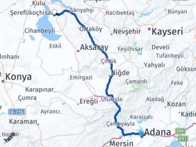 Adana Şereflikoçhisar Ankara Arası Kaç Km - Yol Haritası