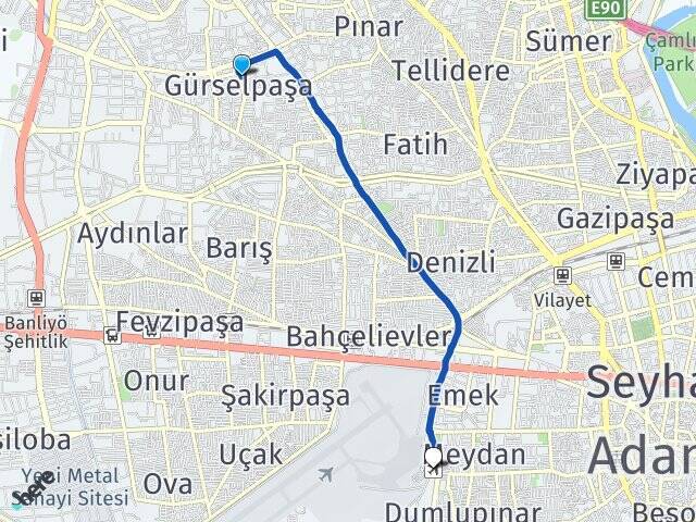Gürselpaşa Adana Havalimanı Arası Kaç Km - Yol Tarifi