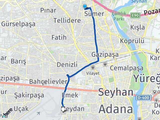 Yeşilyurt Adana Havalimanı Arası Kaç Km - Yol Tarifi