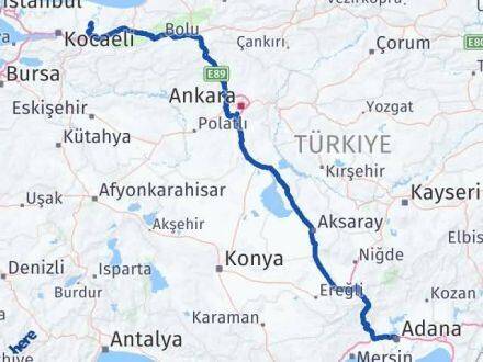 Adana Söğütlü Sakarya Arası Kaç Km - Yol Haritası