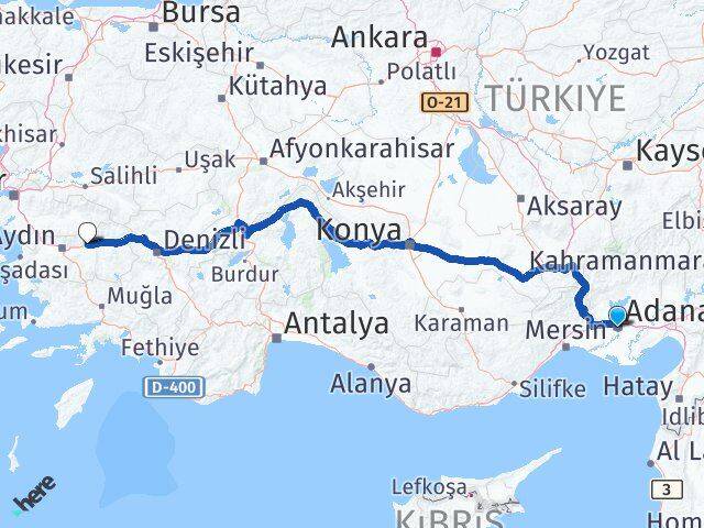 Adana Sultanhisar Aydın Arası Kaç Km - Yol Haritası