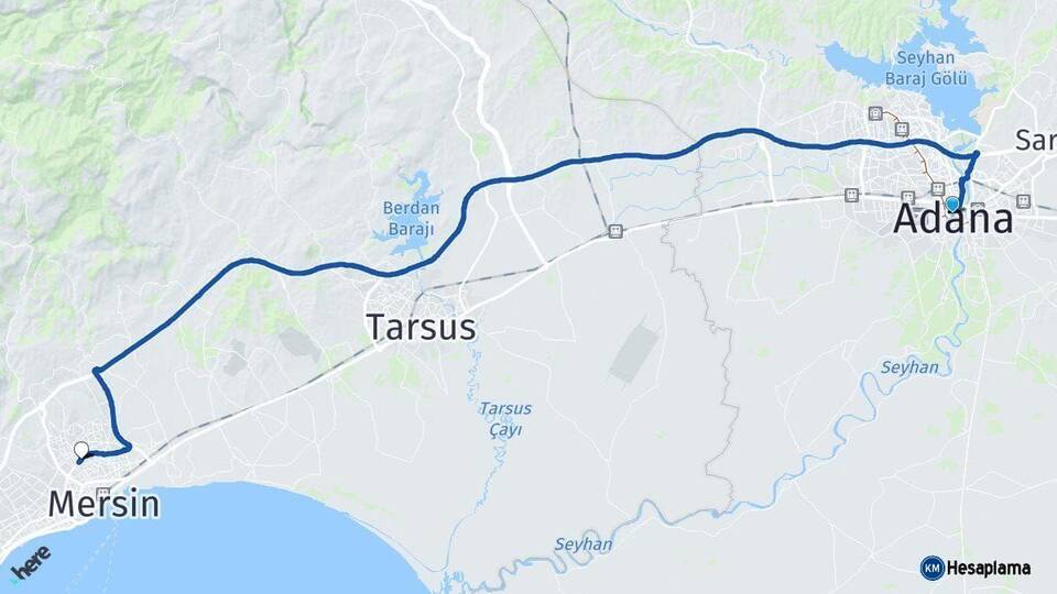 Adana Toroslar Mersin Arası Kaç Km - Yol Haritası