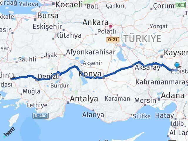 Adana Tufanbeyli Aydın Arası Kaç Km - Yol Haritası