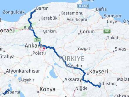 Adana Tufanbeyli Bartın Arası Kaç Km - Yol Haritası