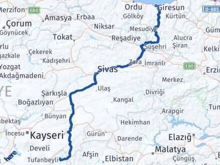 Tufanbeyli Giresun Arası Kaç Km - Yol Tarifi