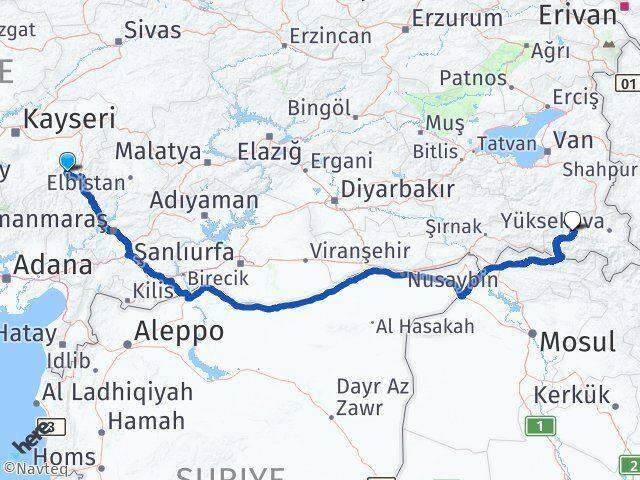 Adana Tufanbeyli Hakkari Arası Kaç Km - Yol Haritası