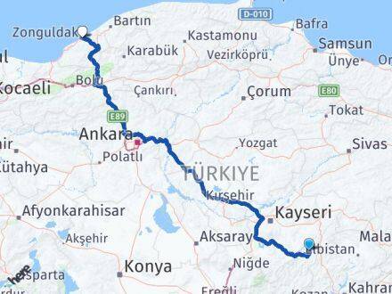Adana Tufanbeyli Zonguldak Arası Kaç Km - Yol Haritası