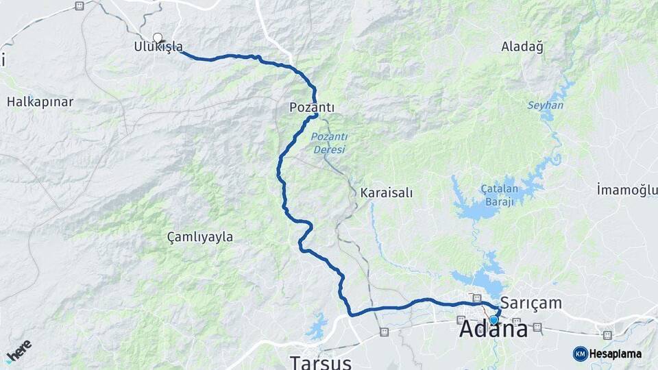 Adana Ulukışla Niğde Arası Kaç Km - Yol Haritası