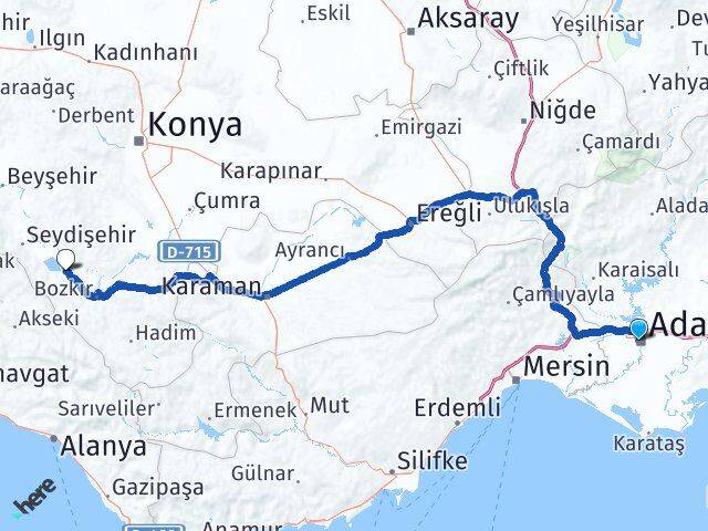 Adana Yalıhüyük Arası Kaç Km - Yol Tarifi