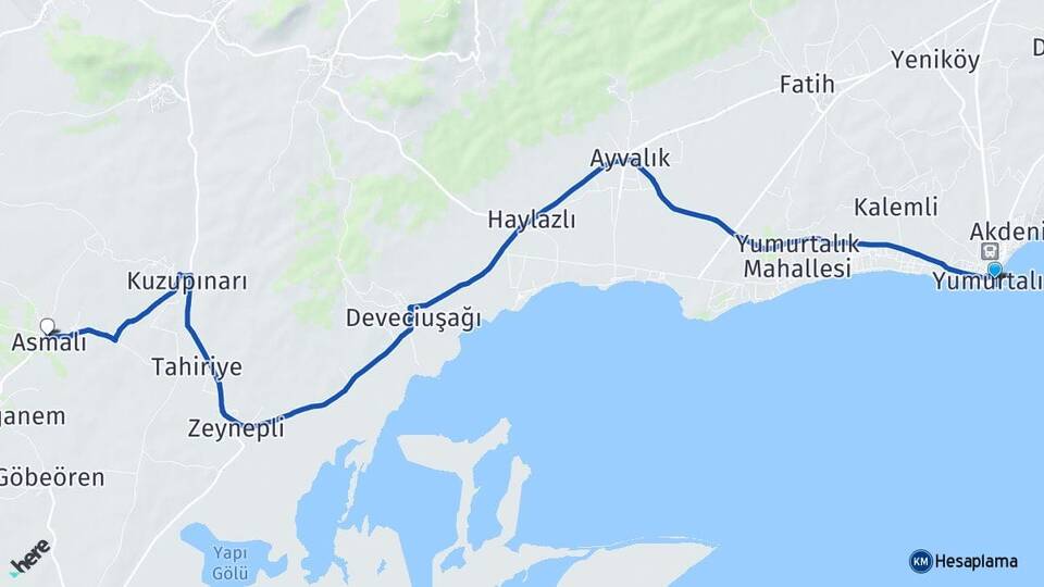 Adana Yumurtalık Asmalı Yumurtalık Arası Kaç Km - Yol Haritası