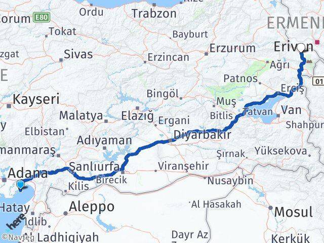Adana Yumurtalık Iğdır Arası Kaç Km - Yol Haritası