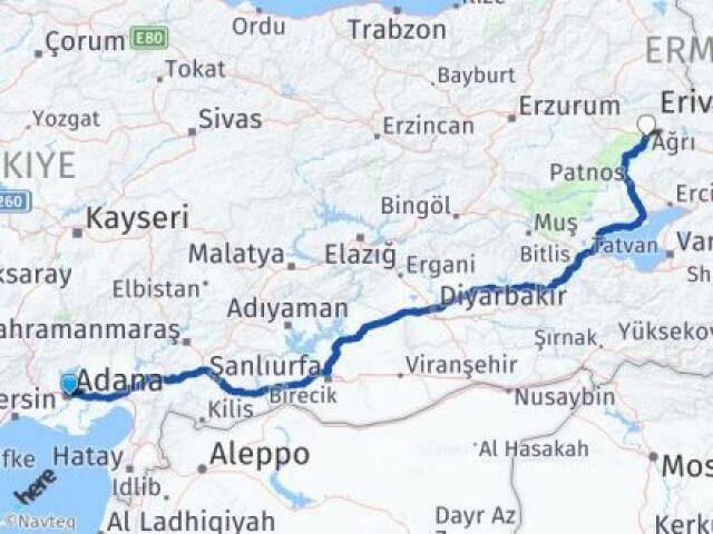 Yüreğir Ağrı Arası Kaç Km - Yol Tarifi