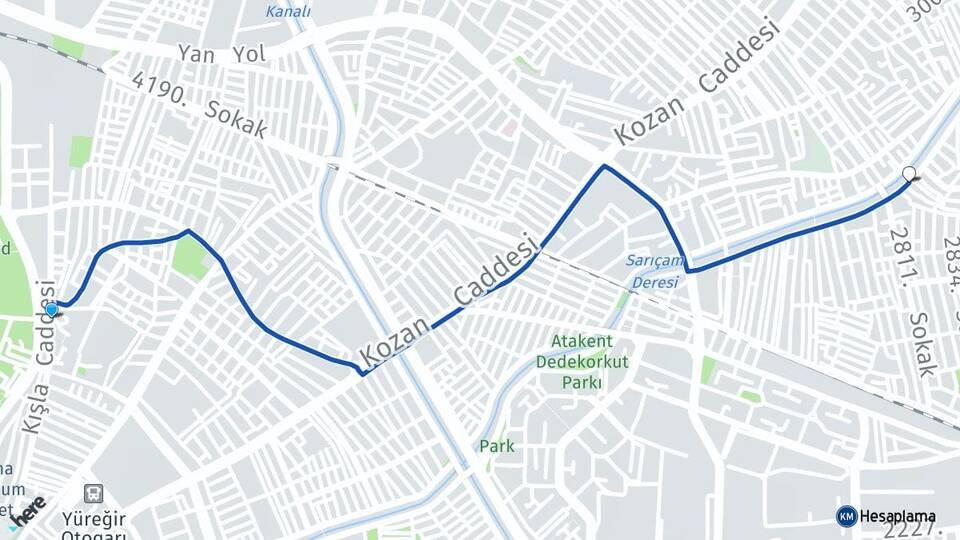 Adana Yüreğir Çamlıbel Yüreğir Arası Kaç Km - Yol Haritası