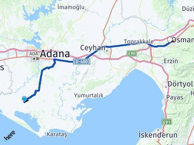 Cırık Osmaniye Arası Kaç Km - Yol Tarifi