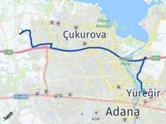 Adana Yüreğir Esentepe Çukurova Arası Kaç Km - Yol Haritası