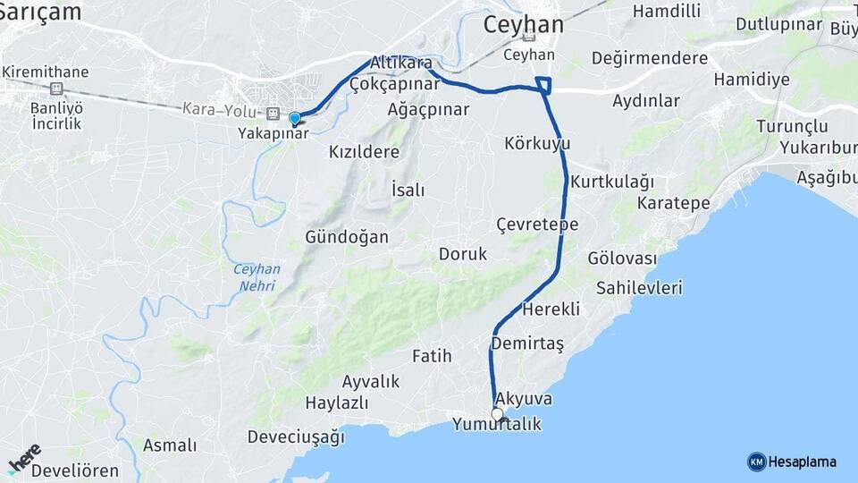 Eski Misis Yumurtalık Arası Kaç Km - Yol Tarifi
