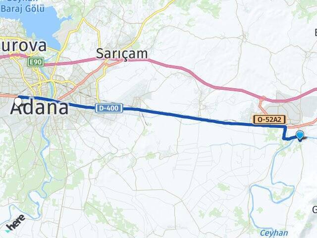 Geçitli Cumhuriyet Adana Havalimanı Arası Kaç Km - Yol Tarifi