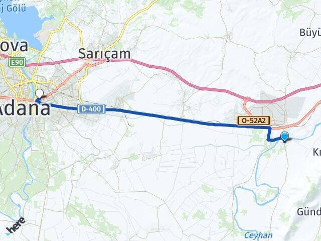 Geçitli Cumhuriyet Yüreğir Otogarı Arası Kaç Km - Yol Tarifi