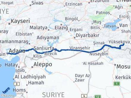 Yüreğir Hakkari Arası Kaç Km - Yol Tarifi