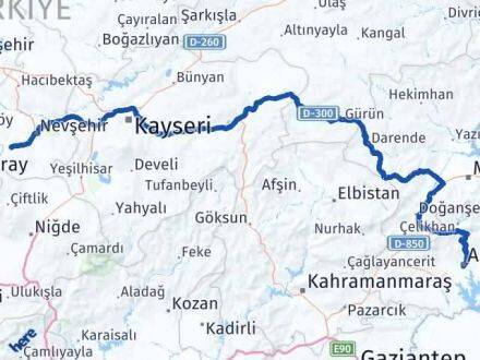 Adıyaman Acıgöl Nevşehir Arası Kaç Km - Yol Haritası