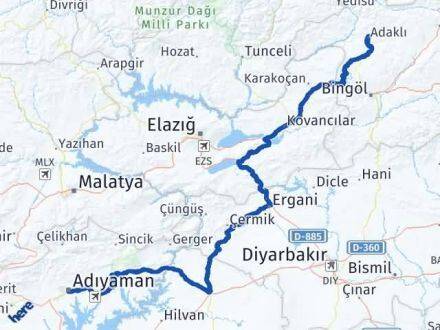 Adıyaman Adaklı Arası Kaç Km - Yol Tarifi