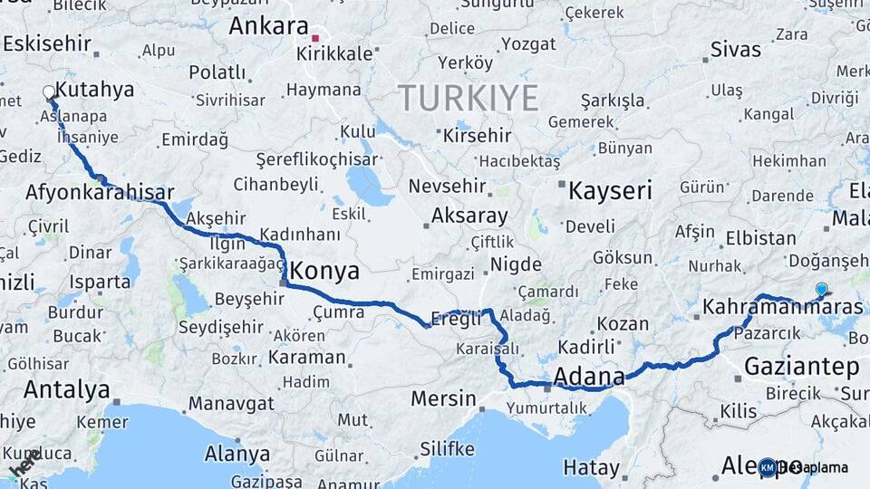 Adıyaman Akpınar Arası Kaç Km - Yol Haritası