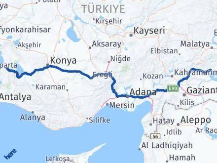 Adıyaman Aksu Isparta Arası Kaç Km - Yol Haritası