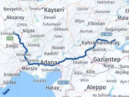 Adıyaman Altunhisar Niğde Arası Kaç Km - Yol Haritası