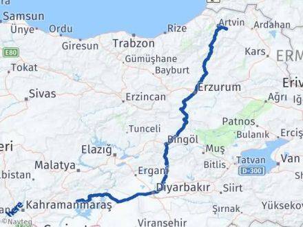 Adıyaman Ardanuç Artvin Arası Kaç Km - Yol Haritası