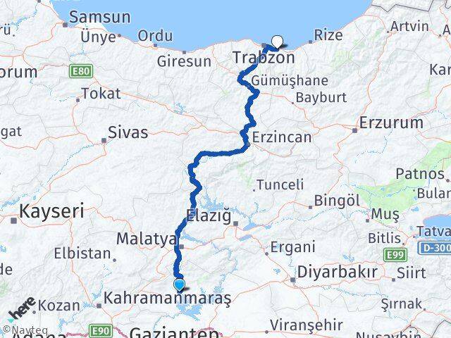 Adıyaman Arsin Trabzon Arası Kaç Km - Yol Haritası