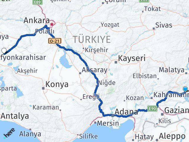 Adıyaman Bayat Afyonkarahisar Arası Kaç Km - Yol Haritası