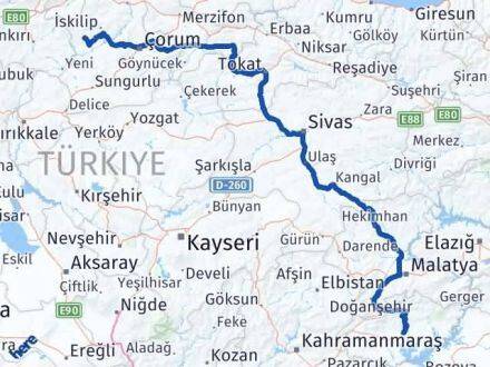 Adıyaman Bayat Çorum Arası Kaç Km - Yol Haritası