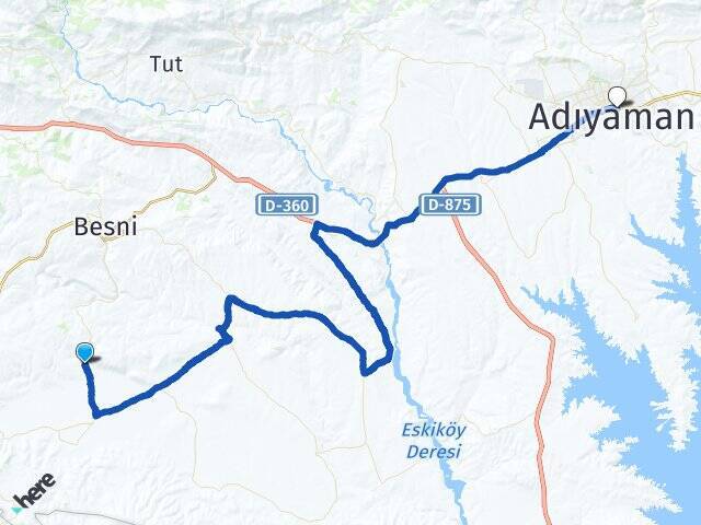 Camuşçu Adıyaman Otogarı Arası Kaç Km - Yol Tarifi