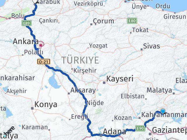 Adıyaman Besni Karabük Arası Kaç Km - Yol Haritası