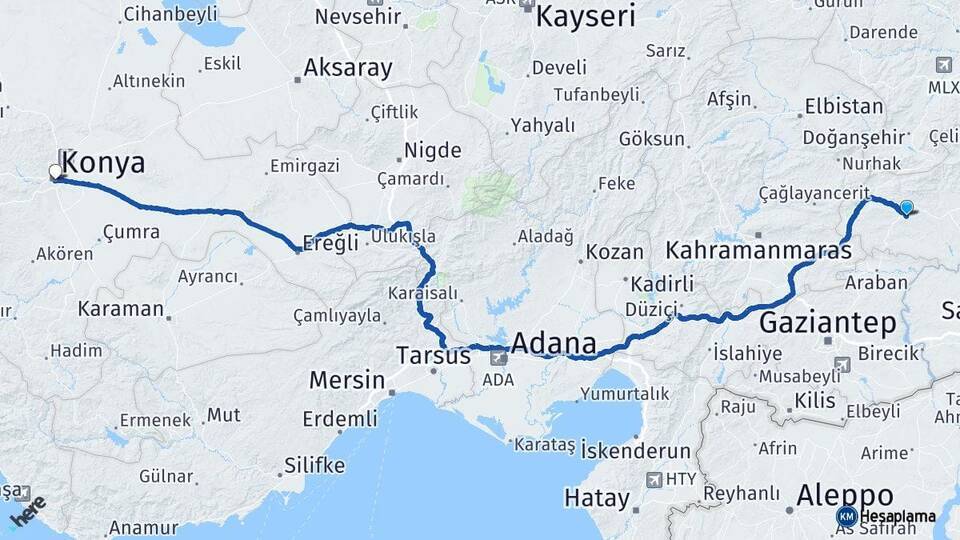 Besni Konya Arası Kaç Km - Yol Tarifi
