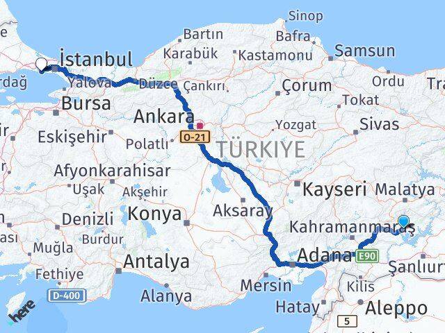 Adıyaman Beylikdüzü İstanbul Arası Kaç Km - Yol Haritası