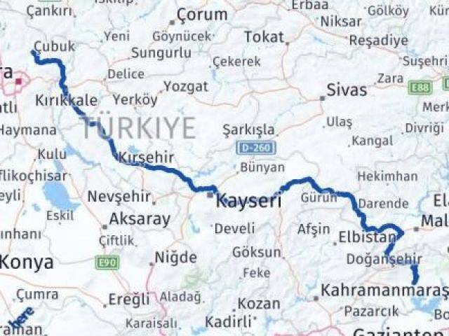 Adıyaman Çubuk Ankara Arası Kaç Km - Yol Haritası