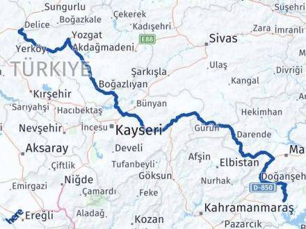 Adıyaman Delice Kırıkkale Arası Kaç Km - Yol Haritası