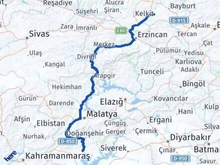 Adıyaman Demirözü Bayburt Arası Kaç Km - Yol Haritası
